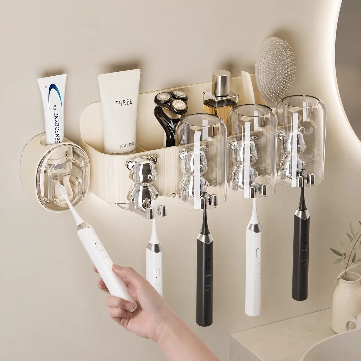 Kệ treo tường đa năng Hanori (cốc hình gấu)